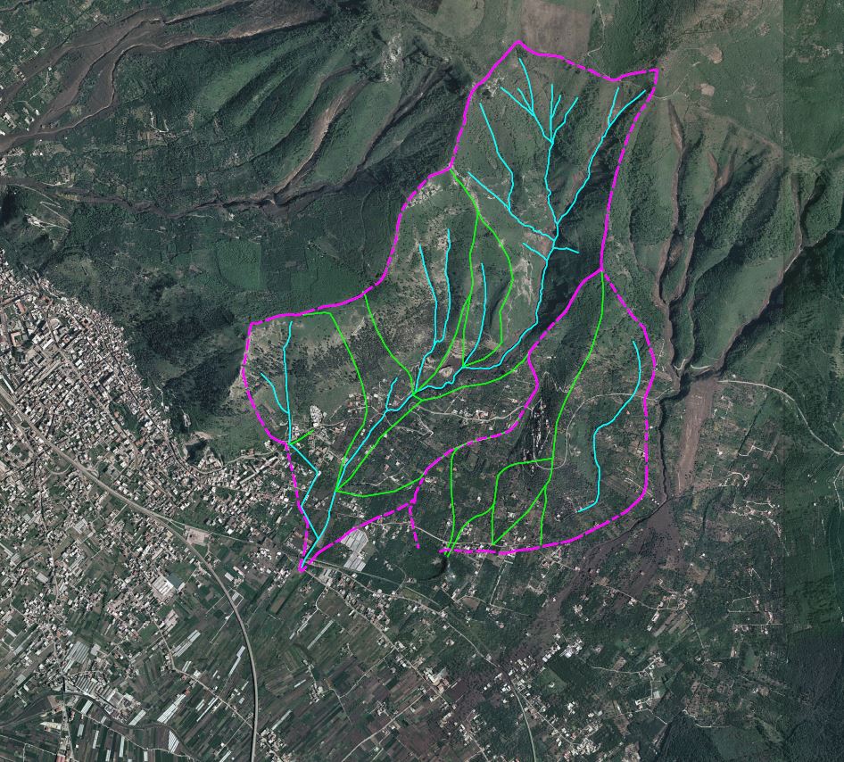 Foto satellitare del comune di Sarno