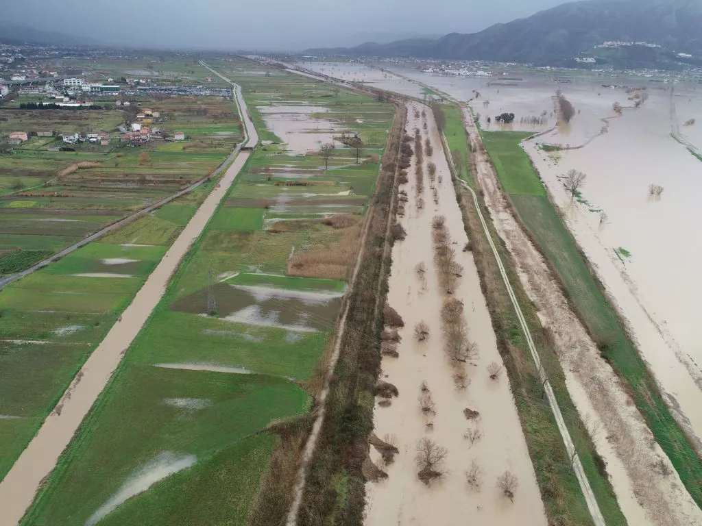 Foto aerea del fiume Tanagro
